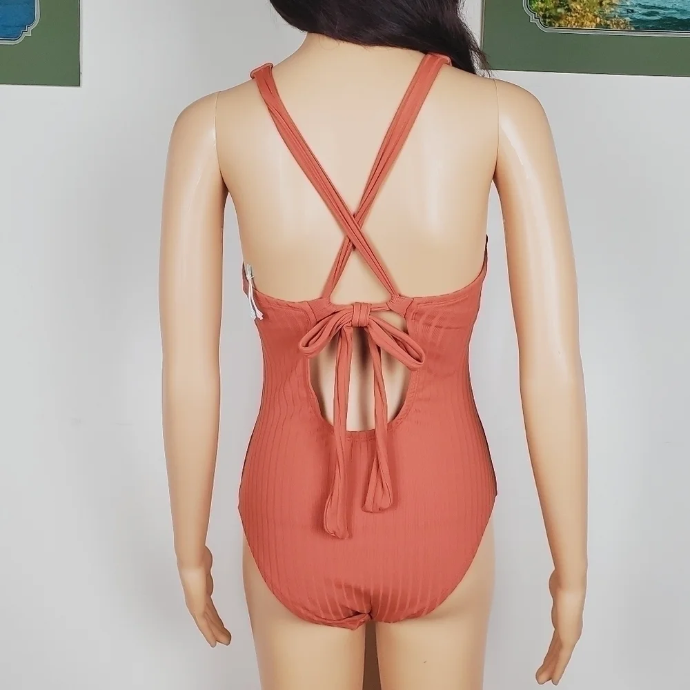 Kona Sol one piece swimsuit Size S rust color